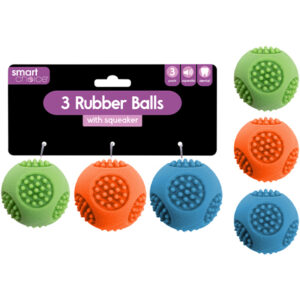 Squeaky Rubber Balls 3 Pack