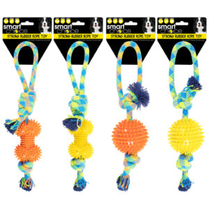 Spiky Rubber & Rope Tug Dog Toy