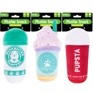 Squeaky Coffee Cup Plush Dog Toy