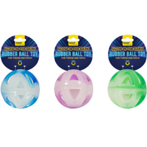 Glow In The Dark Rubber Ball Dog Toy 8cm