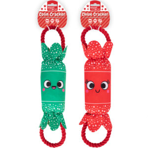 Christmas Plush & Rope Xmas Cracker Dog Toy 40cm